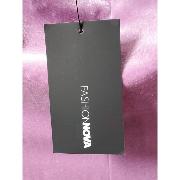 Fashion Nova Women Purple Polyester Halter Neck Sleeveless Velvet Maxi Dress XL - Picture 9 of 16